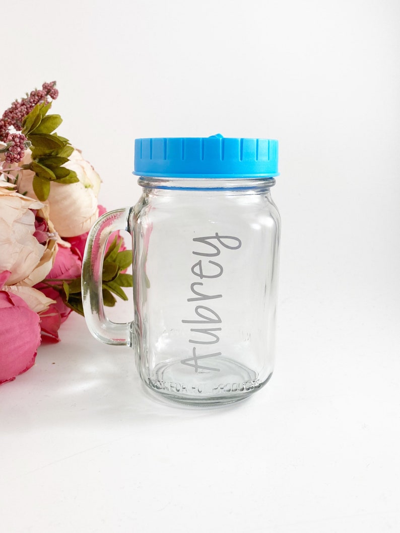 Personalized Mason Jar With Lid and Straw Personalized Mason Etsy
