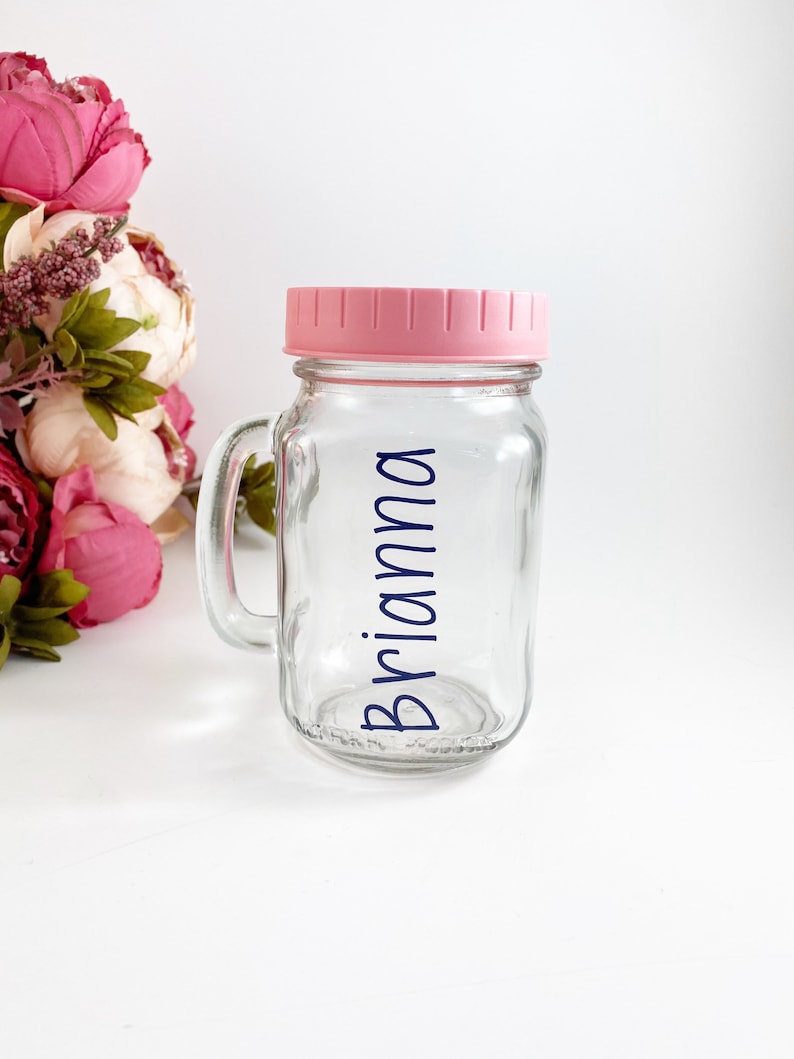 Personalized Mason Jar With Lid and Straw Personalized Mason Etsy