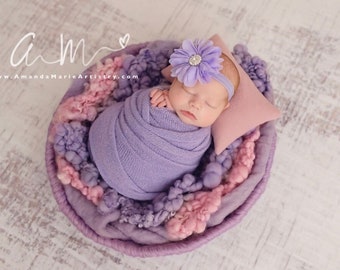 Lavender Headband, Lavender Flower Girl Headband, Lavender Birthday headband, Purple Flower Headband, Lavender baby headband, Lavender Clip