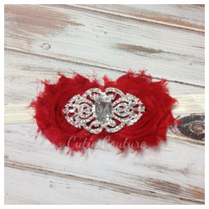 Baby, Toddler, Adult, Headband, Red, Elegant, Christmas, Holiday, Rhinestone Headband, Ivory, Flower Girl, Perfect for Photo Props