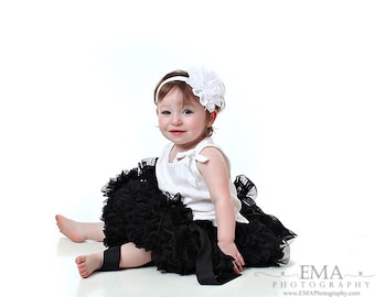 White Headband, White Flower Girl Headband, White Flower Headband, White birthday headband, white Newborn Headband, White Hair Clip