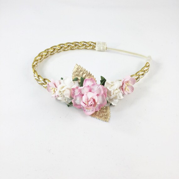 Beautiful Pink and Gold Headband Baby main image 4