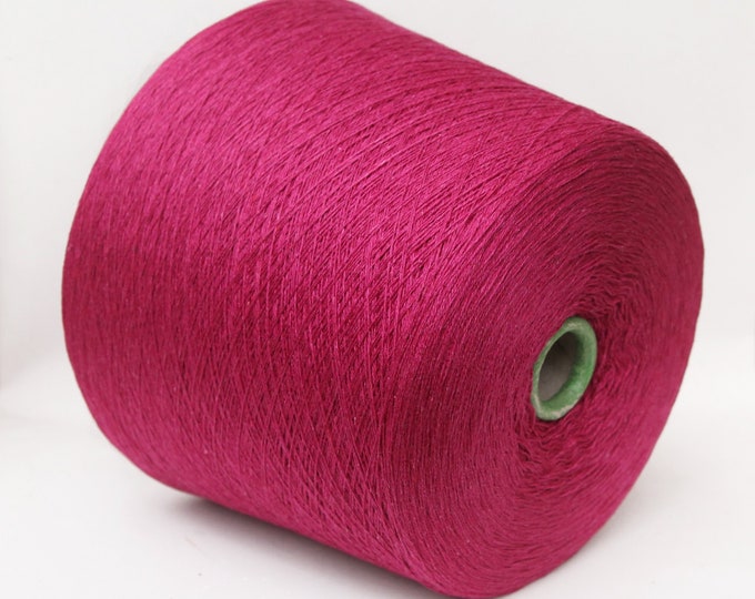 thumbnail image 2 of Shimmery Red Metallic Yarn On A Cone – Soft & Fine, Perfect For Knitting, Embroidery, Or Craft Projects (250g, Laceweight) 2 of 3