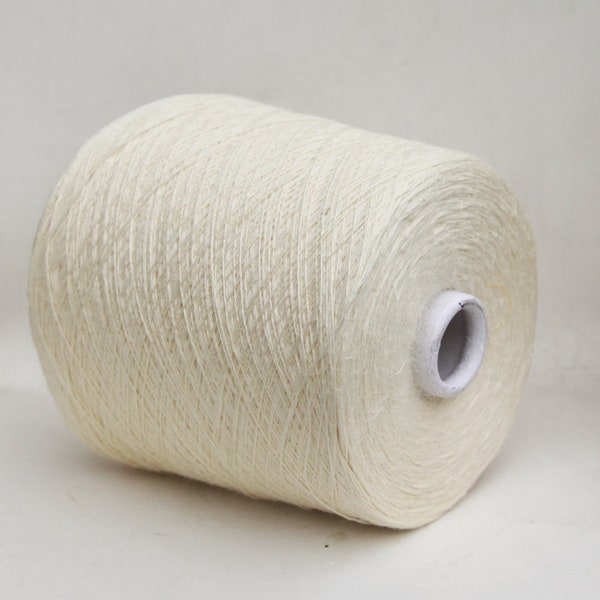 Linen / tussah silk yarn on cone, undyed yarn, lace weight yarn for knitting, weaving and crochet, per 100g