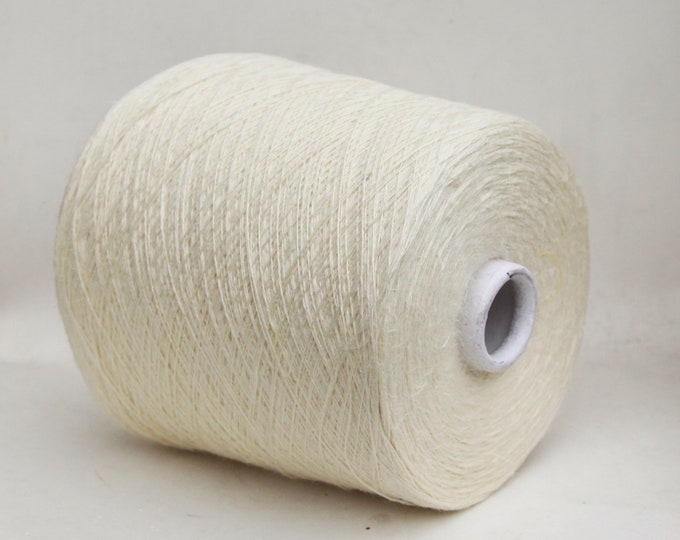 Linen / tussah silk yarn on cone, undyed yarn, lace weight yarn for knitting, weaving and crochet, per 100g