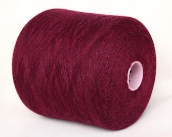 100% suri alpaca yarn on cone, lace weight yarn for knitting, weaving and crochet, per 100g