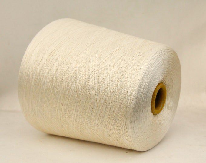 100% mulberry silk yarn on cone, undyed silk, lace weight italian silk thread for knitting, weaving and crochet, per 100g