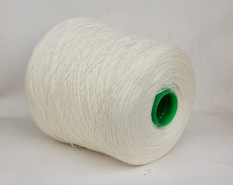Silk / wool merino yarn on cone, undyed lace weight knitting yarn, weaving yarn, crochet yarn, per 100g