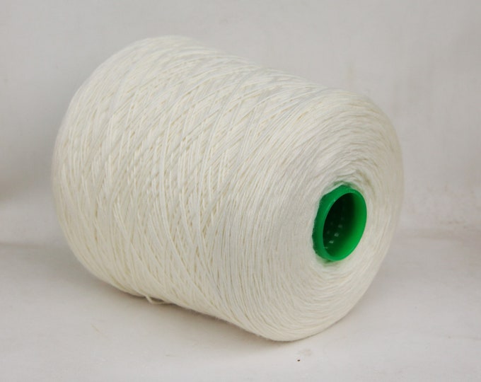 Silk / wool merino yarn on cone, undyed lace weight knitting yarn, weaving yarn, crochet yarn, per 100g