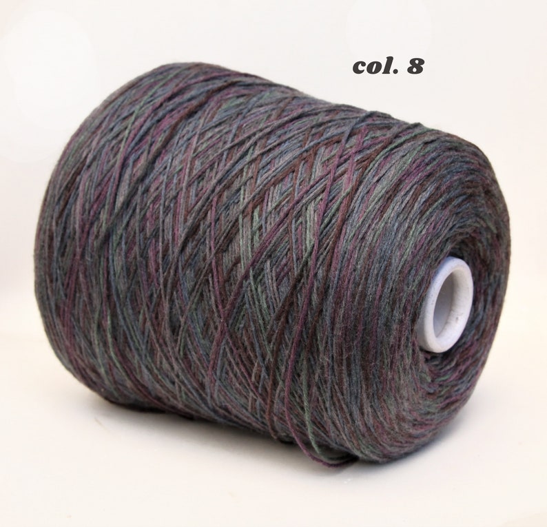 Fil de 100% laine mérinos sur cône, fil à gradient de couleur pour le tricot, tissage et crochet, vendu par 100g Col.8