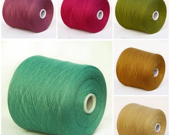 Cashmere / silk / wool merino yarn on cone, lace weight yarn for knitting, weaving and crochet, per 100g