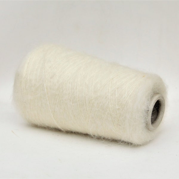 Superkid mohair / silk yarn on cone, undyed superkid mohair / silk yarn, fluffy yarn for knitting, weaving and crochet, per 25g