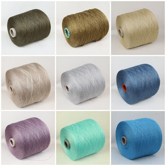 100% noil (bourette) silk yarn on cone, lace weight yarn for knitting,  weaving and crochet, per 100g