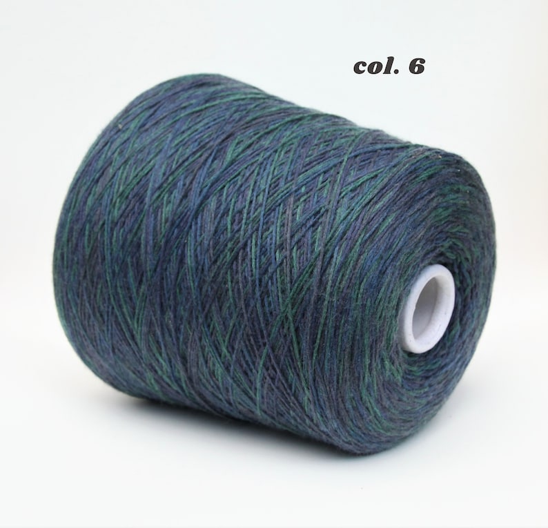 Fil de 100% laine mérinos sur cône, fil à gradient de couleur pour le tricot, tissage et crochet, vendu par 100g Col.6