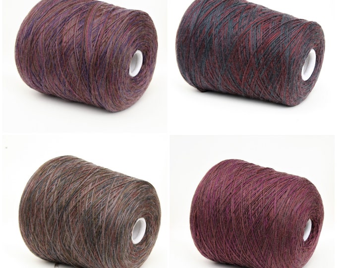 100% wool merino yarn on cone, space dyed yarn, sport weight yarn for knitting, weaving and crochet, per 100g