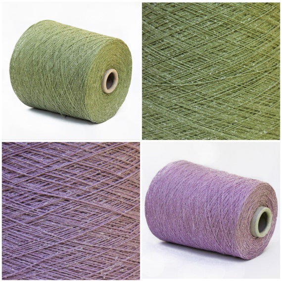 900g cotton/silk noil (bourette) yarn on cone, yarn for knitting, weaving and crochet