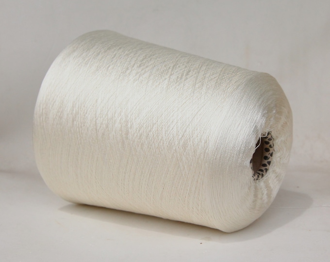 100% mulberry silk yarn on cone, undyed silk, lace weight italian silk thread for knitting, weaving and crochet, per 100g