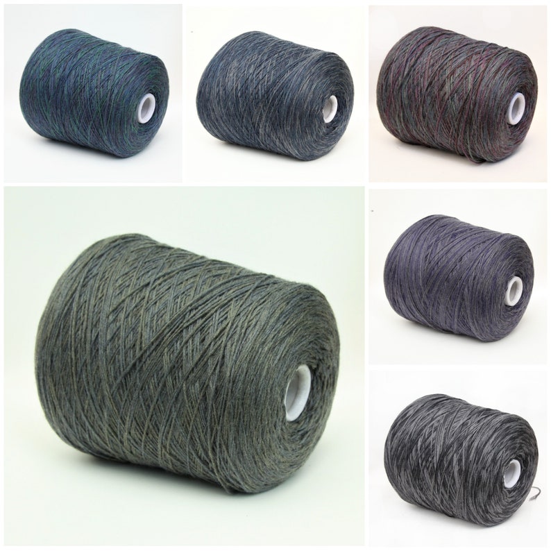 Fil de 100% laine mérinos sur cône, fil à gradient de couleur pour le tricot, tissage et crochet, vendu par 100g image 1