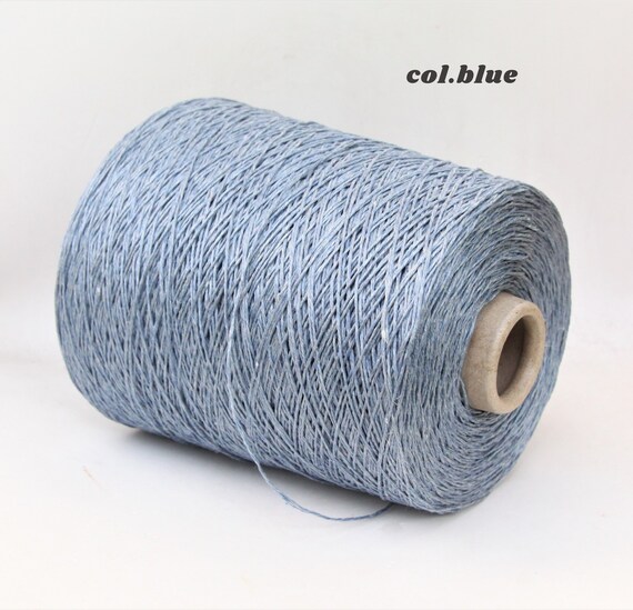 Needlepoint Italian yarn cone 300 g 100 linen yarn Blue linen yarn
