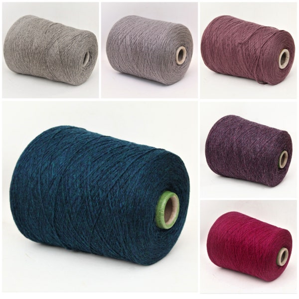 100% cashmere yarn on cone, italian yarn, sock weight yarn for knitting, weaving and crochet, per 100g