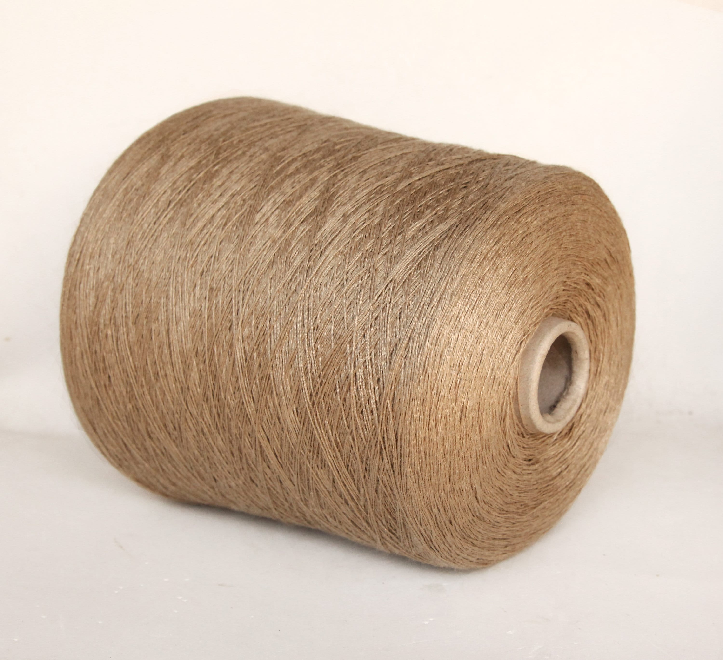 Brown 100% LINEN SUPER FINE Yarn Cone per 400g / 0.88lb Knitting