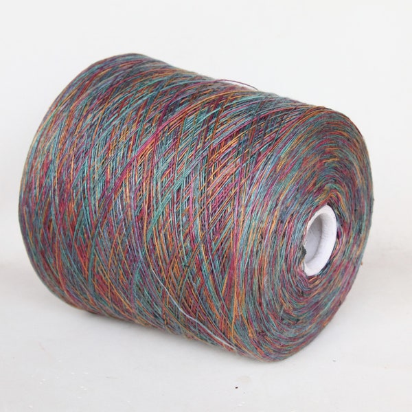 100% linen yarn on cone, space dyed lace weight yarn for knitting, weaving and crochet, per 100g