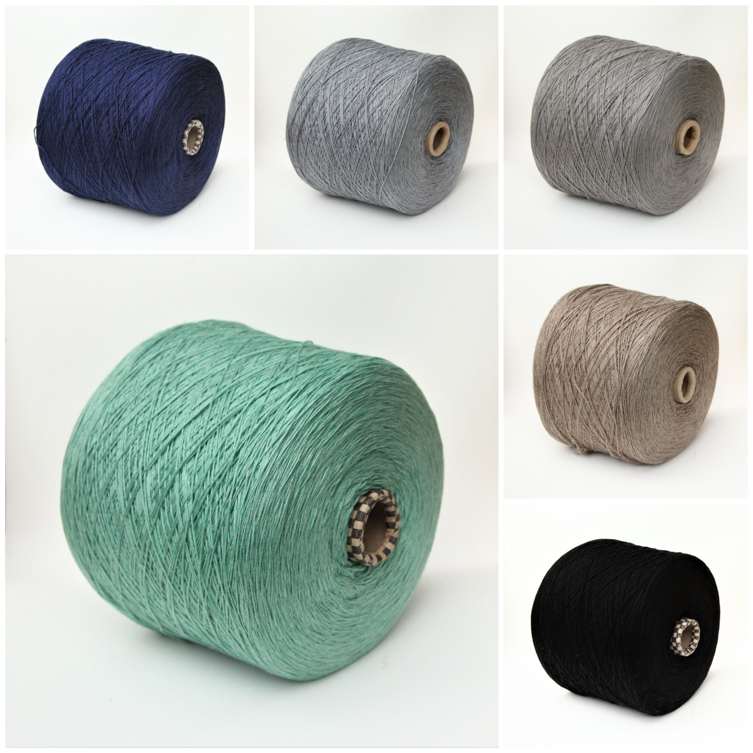 Cotton/silk/cashmere yarn on cone, sock weight yarn for knitting, weaving  and crochet, per 100g