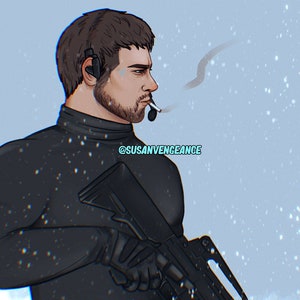 Chris Redfield Resident Evil Village Winter Print 5x7