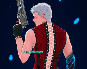 Nero Blue Rose Devil May Cry 5 Print 5x7