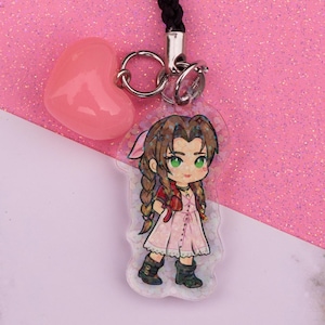 Aerith Gainsborh Final Fantasy VII Holographische Handyanhänger Schlüsselanhänger