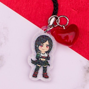 Tifa Lockhart Final Fantasy VII Holographische Handyanhänger Schlüsselanhänger