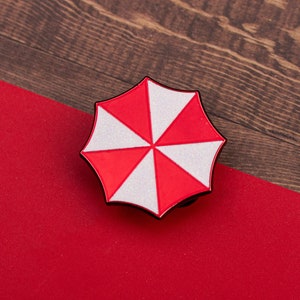 Resident Evil Mini Chrome Red Umbrella Glitter Pin