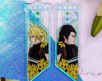 Final Fantasy VII Remake Cloud Strife Zack Fair Buster Sword FFVII Acrylic Keychain Charm