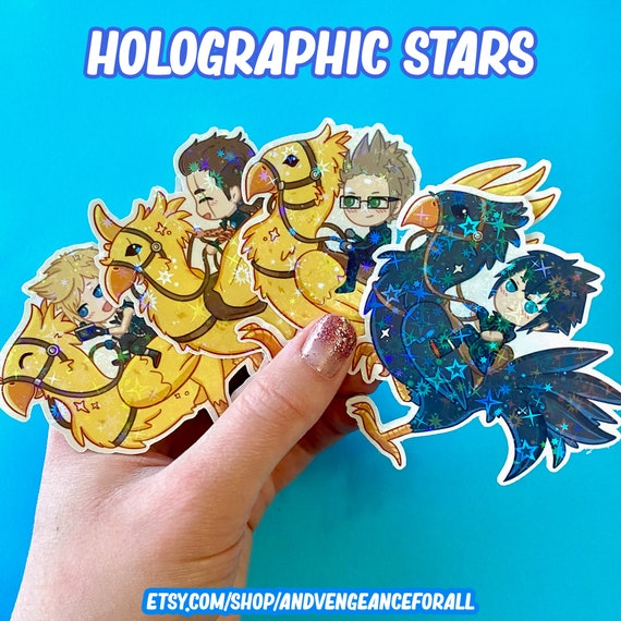 Final Fantasy XV Chocobros on Chocobos Vinyl Stickers Holographic