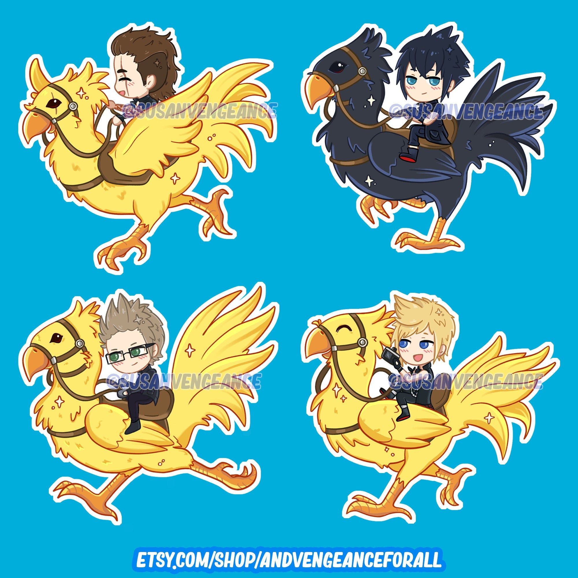 Final Fantasy XV Chocobros on Chocobos Vinyl Stickers - Etsy Canada