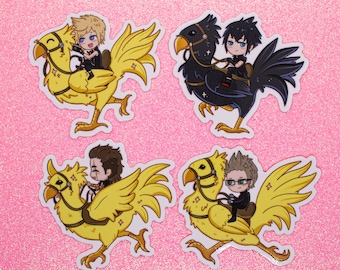 Final Fantasy XV Chocobros on Chocobos Vinyl-Aufkleber Holographisch oder Glänzend