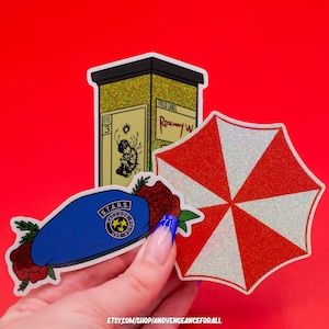 Resident Evil | Jill Valentine | Ethan Winters | Chris Redfield | Albert Wesker Vinyl Stickers Horror Glitter Vinyl Stickers
