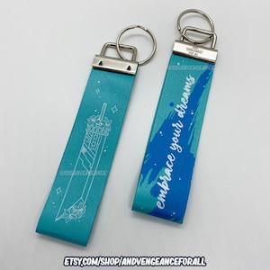 Final Fantasy VII Crisis Core Cloud Strife Zack Fair Wrist Lanyard Keychain