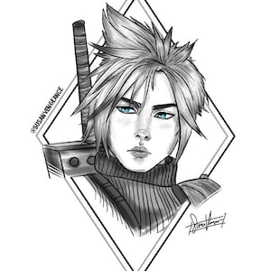 Final Fantasy VII Cloud Strife Final Fantasy 7 Remake 8,5 x 11 kunstafdruk