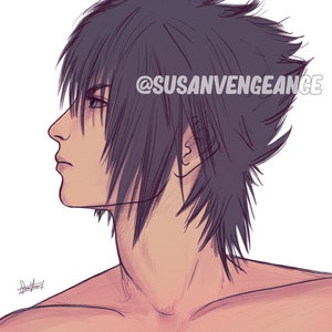 Prince Noctis Lucis Caelum Final Fantasy XV Sketchy Art Print
