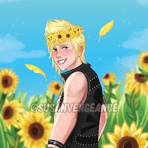 Prompto Final Fantasy XV Chocobro Art Print 5x7