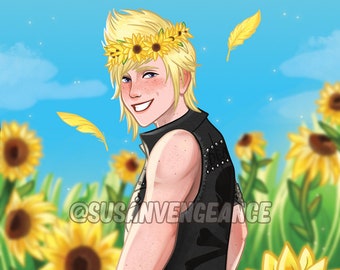 Prompto Final Fantasy XV Chocobro Art Print 5x7