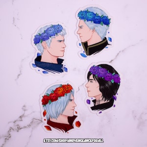 Pegatinas de vinilo con rosas de Devil May Cry