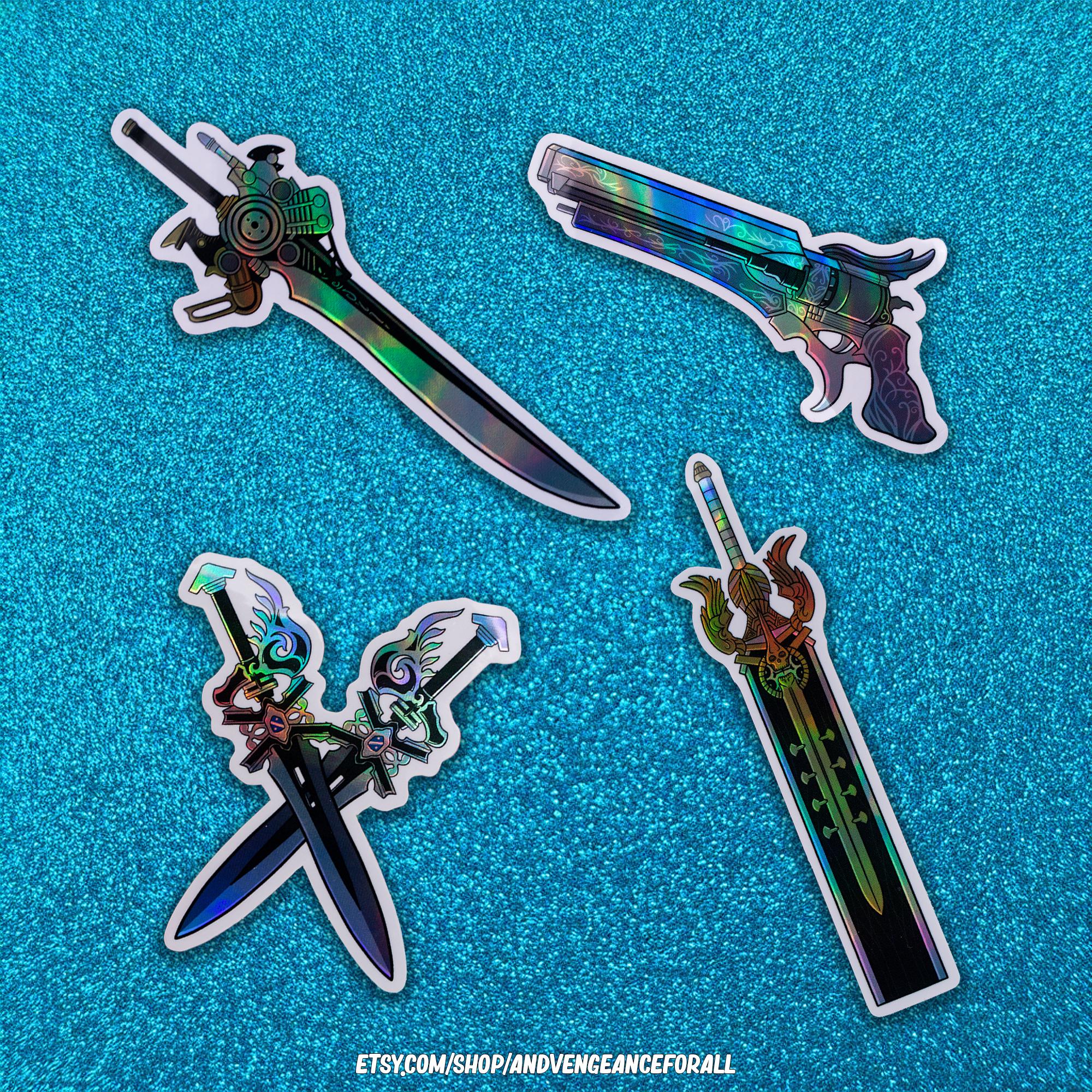 Final Fantasy XV Noctis Gladio Prompto Ignis Weapons Holographic