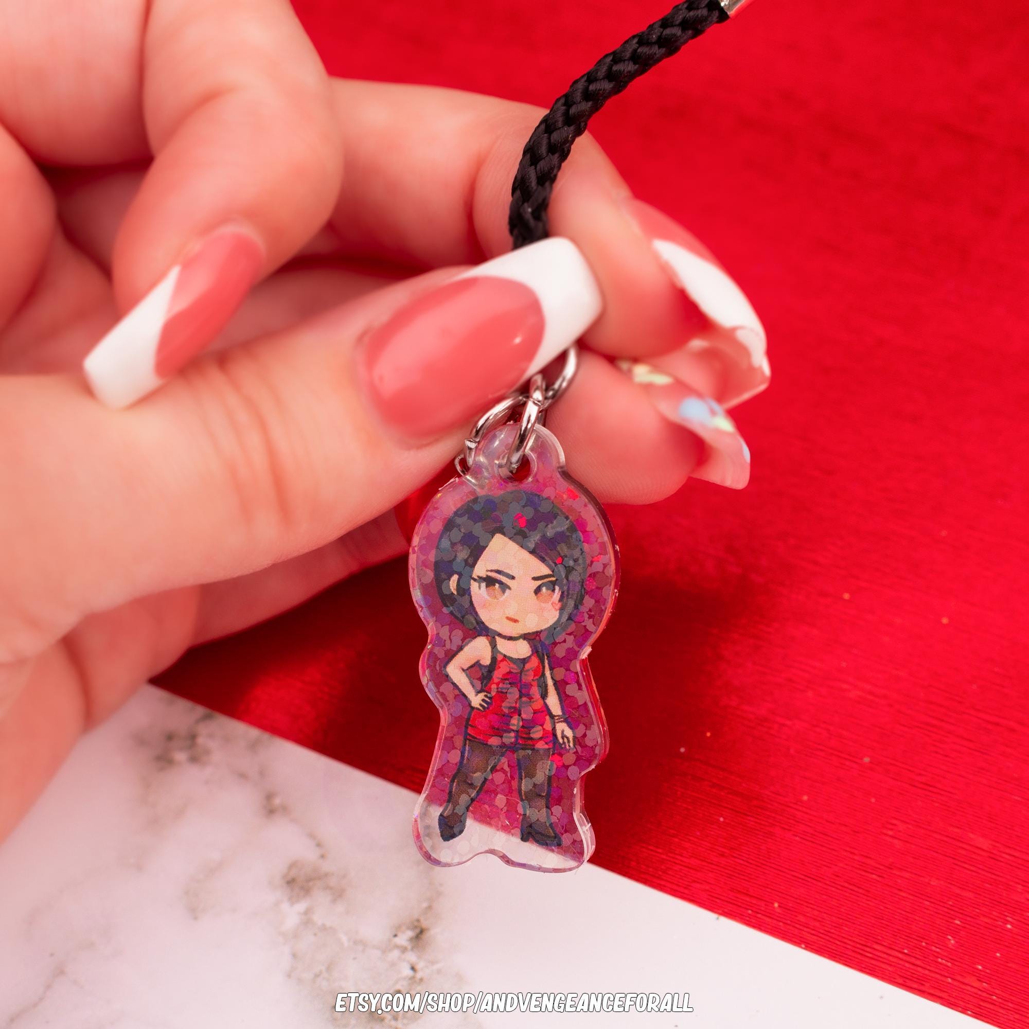 Ada Wong RPD RE2 Resident Evil Holographic Phone Charm Keychain - Etsy