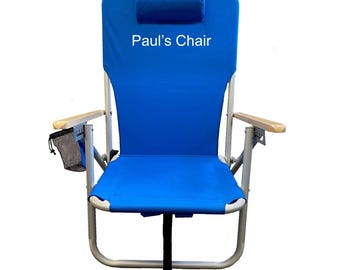 Personalized IMPRINTED Four Position Aluminum Folding Backpack Beach Chair