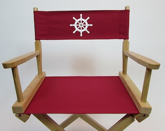 Marine Themed Replacement CANVAS Directors Chair Cover (flat Stick