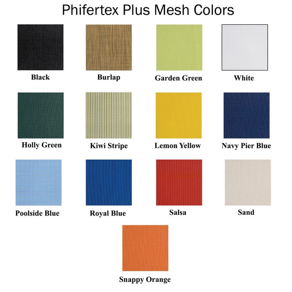 Phifertex Plus® Mesh Replacement Cover Set for Directors Chair (Round Stick, Vinyl Mesh Fabric)