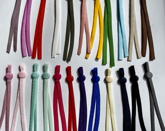 Adjustable elastic ear loops for face masks - Sets of adjustable soft elastic ear loops