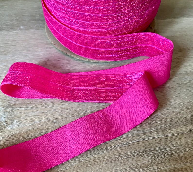 One Inch Hot Pink Fold Over Elastic Pink Elastic for Etsy